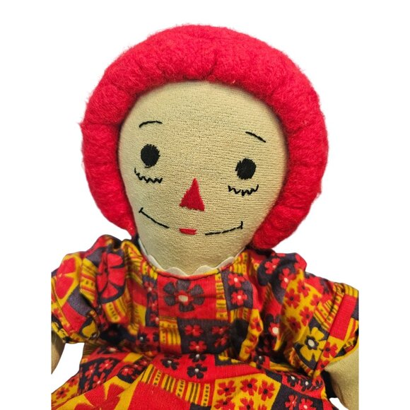 Raggedy Ann Doll Vintage Handmade 15" Felt Hair Unbranded Toy Girl Plush Striped - Picture 5 of 10